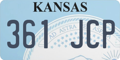 KS license plate 361JCP