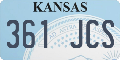 KS license plate 361JCS