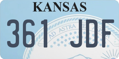 KS license plate 361JDF