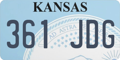 KS license plate 361JDG