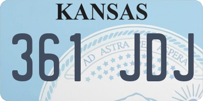 KS license plate 361JDJ