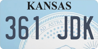 KS license plate 361JDK