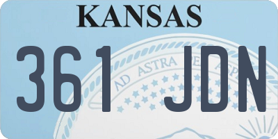 KS license plate 361JDN