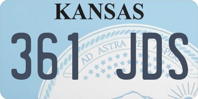 KS license plate 361JDS