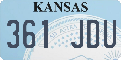 KS license plate 361JDU