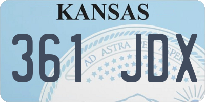 KS license plate 361JDX
