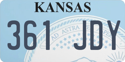 KS license plate 361JDY