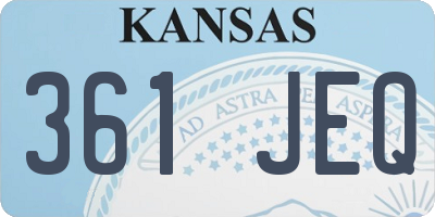 KS license plate 361JEQ