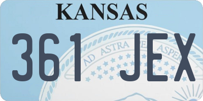 KS license plate 361JEX