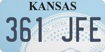 KS license plate 361JFE