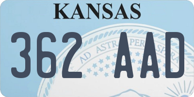 KS license plate 362AAD