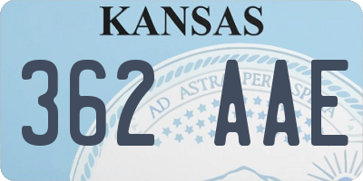 KS license plate 362AAE