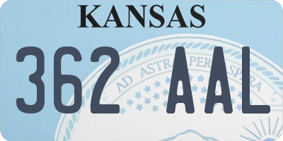 KS license plate 362AAL