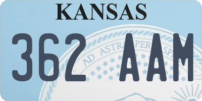 KS license plate 362AAM