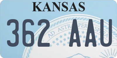 KS license plate 362AAU