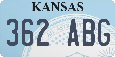 KS license plate 362ABG