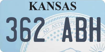 KS license plate 362ABH