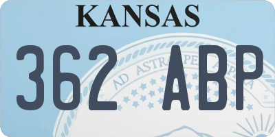 KS license plate 362ABP