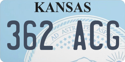 KS license plate 362ACG