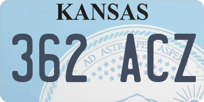KS license plate 362ACZ