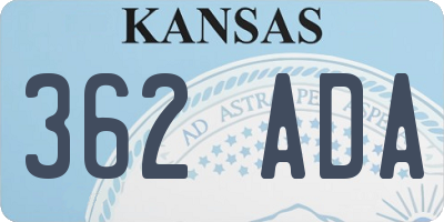 KS license plate 362ADA