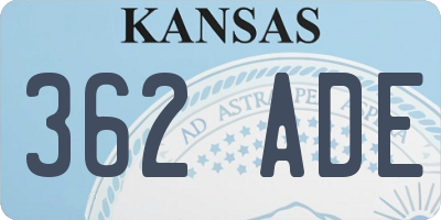 KS license plate 362ADE
