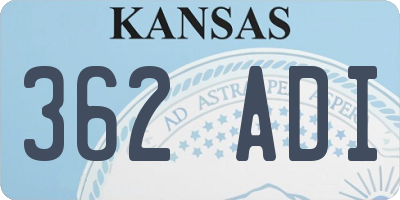 KS license plate 362ADI