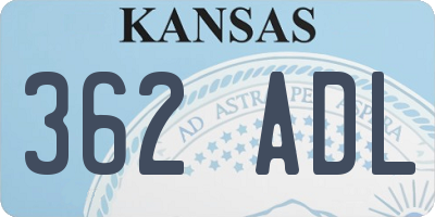 KS license plate 362ADL