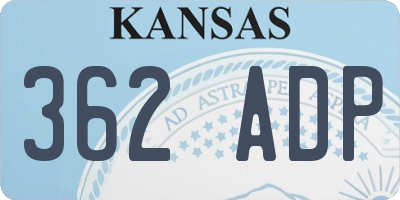 KS license plate 362ADP