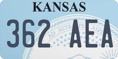 KS license plate 362AEA
