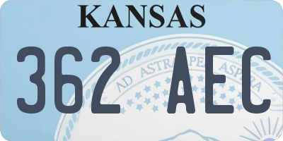KS license plate 362AEC