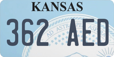 KS license plate 362AED