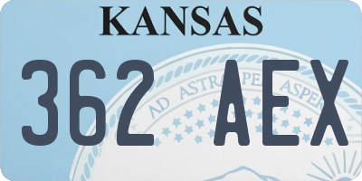 KS license plate 362AEX