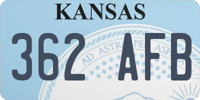 KS license plate 362AFB