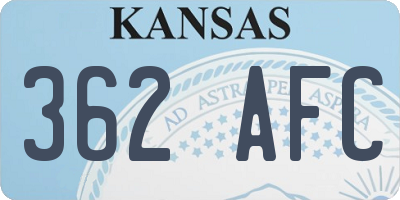 KS license plate 362AFC