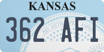 KS license plate 362AFI