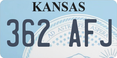 KS license plate 362AFJ