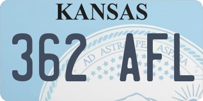 KS license plate 362AFL