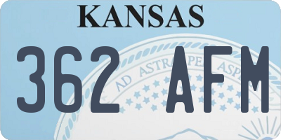 KS license plate 362AFM