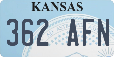 KS license plate 362AFN