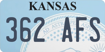 KS license plate 362AFS