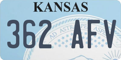 KS license plate 362AFV