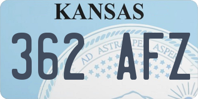 KS license plate 362AFZ