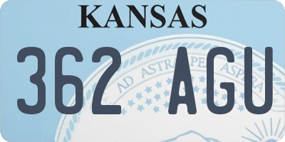 KS license plate 362AGU