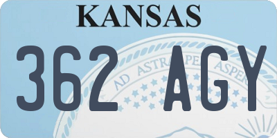 KS license plate 362AGY