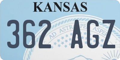 KS license plate 362AGZ