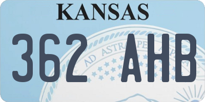 KS license plate 362AHB