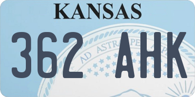 KS license plate 362AHK