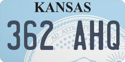 KS license plate 362AHQ