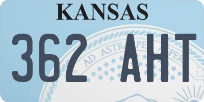 KS license plate 362AHT